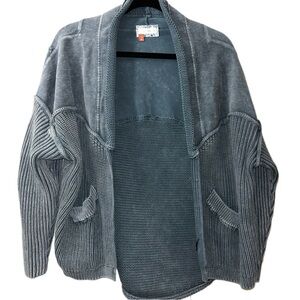 Anthropologie Pilcro Blue Acid Wash Knit Cardigan Size Small